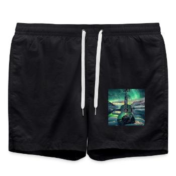 Ukulele - Badeshorts - Schwarz - Vorne - AI Model Male 185 light (185cm)