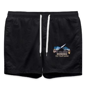 Cuisine du chef boucher : Si vous avez besoin d’être désossé, je suis votre - Short de bain - noir - Devant - AI Model Male 185 light (185cm)