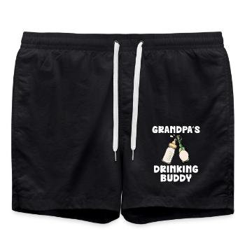Grandpa's Drinking Buddy Funny Motif - Swim Trunks - black - Front - AI Model Male 185 light (185cm)