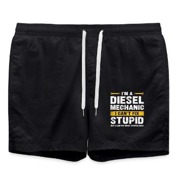 Je suis mécanicien diesel, je ne peux pas être stupide - Short de bain - noir - Devant - AI Model Male 185 light (185cm)