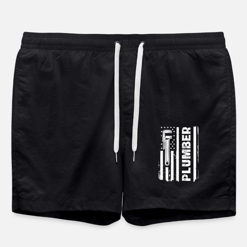 Plumber Flag Tool Stylish - Swim Trunks - black