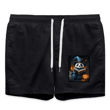 Halloween Geschenk Frauen Panda Männer Kinder Deko - Badeshorts - Schwarz - Vorne - AI Model Male 185 light (185cm)