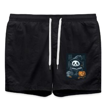 Halloween Geschenk Frauen Panda Männer Kinder Deko - Badeshorts - Schwarz - Vorne - AI Model Male 185 light (185cm)