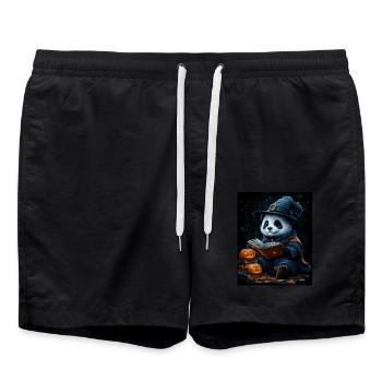 Halloween Geschenk Frauen Panda Männer Kinder Deko - Badeshorts - Schwarz - Vorne - AI Model Male 185 light (185cm)