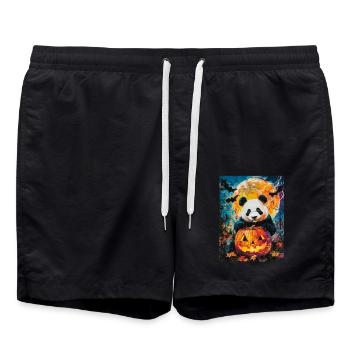 Halloween Geschenk Frauen Panda Männer Kinder Deko - Badeshorts - Schwarz - Vorne - AI Model Male 185 light (185cm)