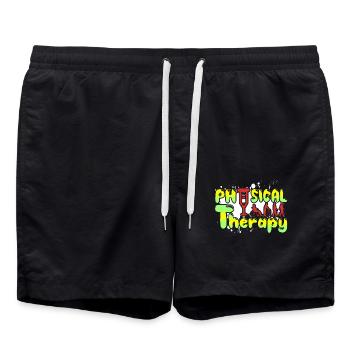 Physical Therapist Funny Physical Therapy - Swim Trunks - black - Front - AI Model Male 185 light (185cm)