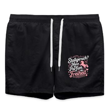 Pferdeliebhaber Reiterin Pferde Mädchen Reiten - Badeshorts - Schwarz - Vorne - AI Model Male 185 light (185cm)