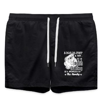 English Bulldog Is A Member Of The Family - Swim Trunks - black - Front - AI Model Male 185 light (185cm)