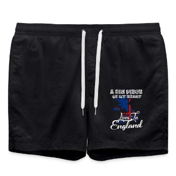 A Big Piece Of My Heart Lives In England - Swim Trunks - black - Front - AI Model Male 185 light (185cm)