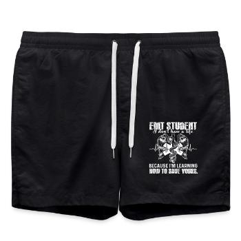 EMT Student I Don't Have A Life - Swim Trunks - black - Front - AI Model Male 185 light (185cm)
