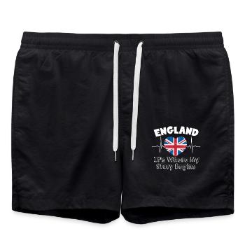 England Is Where My Story Begins - Swim Trunks - black - Front - AI Model Male 185 light (185cm)