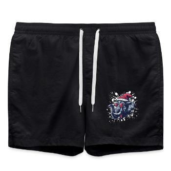 Elephant Mammoth Christmas Funny - Swim Trunks - black - Front - AI Model Male 185 light (185cm)