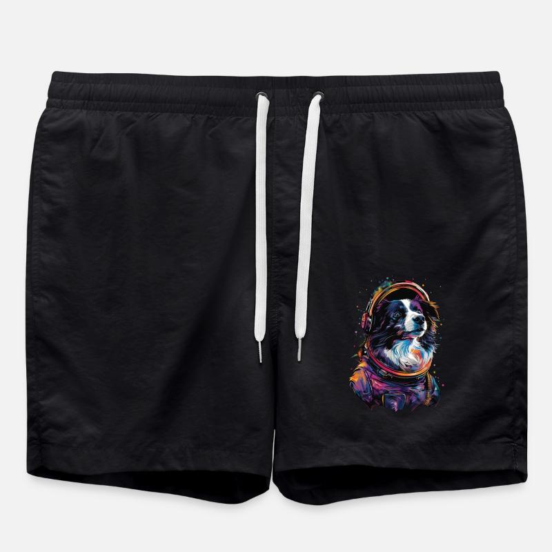Border Collie - Badeshorts - Schwarz