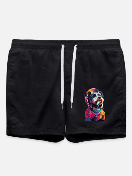 Zwergschnauzer - Badeshorts - Schwarz