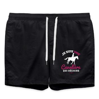 Je Suis Une Cavalière Qui Déchire Cadeau - Short de bain - noir - Devant - AI Model Male 185 light (185cm)