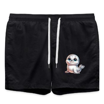 Robbe Seehund - Badeshorts - Schwarz - Vorne - AI Model Male 185 light (185cm)
