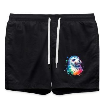 Robbe Seehund - Badeshorts - Schwarz - Vorne - AI Model Male 185 light (185cm)