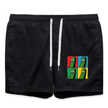 Funny Pickles For Vegans And Vegetarians In Diet - Swim Trunks - black - Front - AI Model Male 185 light (185cm)