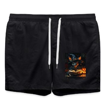 Halloween Geschenk Frauen Reh Männer Kinder Deko - Badeshorts - Schwarz - Vorne - AI Model Male 185 light (185cm)