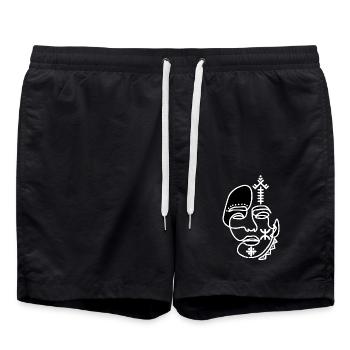 VISAGE TATOUAGE AMAZIGHAVEC DES BIJOUX - Short de bain - noir - Devant - AI Model Male 185 light (185cm)