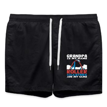 Roller coaster grandpa is my name - Swim Trunks - black - Front - AI Model Male 185 light (185cm)