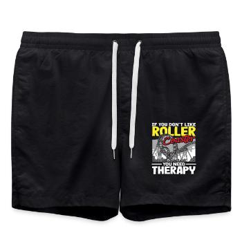 Roller coaster if you don't like therapy - Swim Trunks - black - Front - AI Model Male 185 light (185cm)