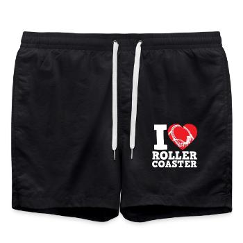 I love roller coaster adventures - Swim Trunks - black - Front - AI Model Male 185 light (185cm)