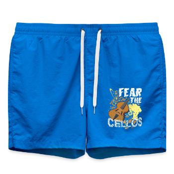 Fear The Cellos Funny Cello Player - Swim Trunks - cobalt blue - Front
