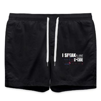 CNC Machinist I Speak Fluent G code - Swim Trunks - black - Front - AI Model Male 185 light (185cm)
