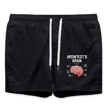 Cerveau d’architecte illustration humoristique avec - Short de bain - noir - Devant - AI Model Male 185 light (185cm)