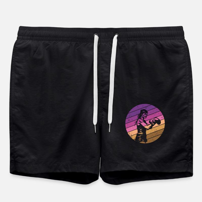 Boîtes rétro design pour femmes - Short de bain - noir