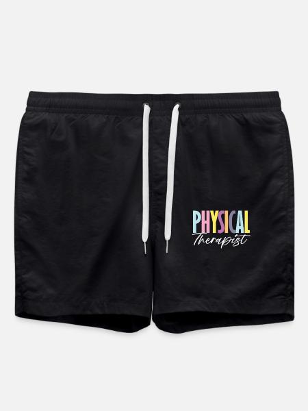 Bunter Physical Therapist Schriftzug - Badeshorts - Schwarz