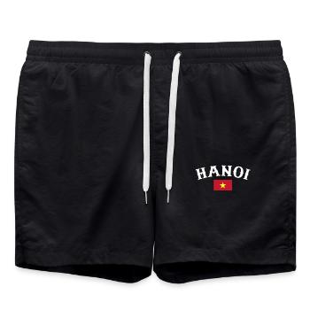 Hanoï Vietnam Drapeau vietnamien - Short de bain - noir - Devant - AI Model Male 185 light (185cm)
