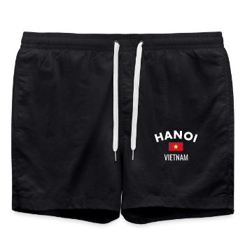 Hanoï Vietnam Drapeau vietnamien - Short de bain - noir - Devant - AI Model Male 185 light (185cm)