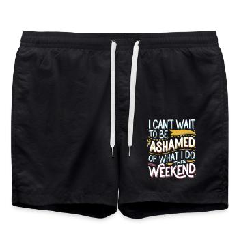 I Can't Wait To Be Ashamed Of What I Do This WE 5 - Badeshorts - Schwarz - Vorne - AI Model Male 185 light (185cm)