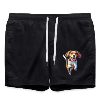 Beagle - Badeshorts - Schwarz - Vorne - AI Model Male 185 light (185cm)