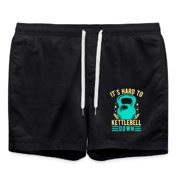 Fitness Fanatics Hard to Kettlebell Down - Swim Trunks - black - Front - AI Model Male 185 light (185cm)