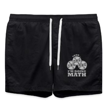 Shhh... I count on weights: humor for - Swim Trunks - black - Front - AI Model Male 185 light (185cm)
