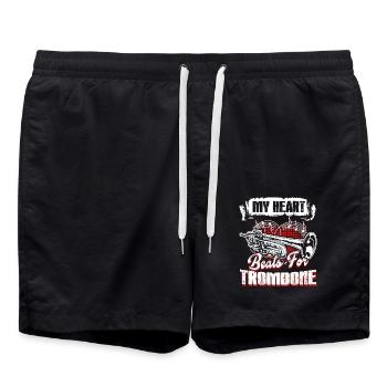 My Heart Beats For Trombone - Swim Trunks - black - Front - AI Model Male 185 light (185cm)