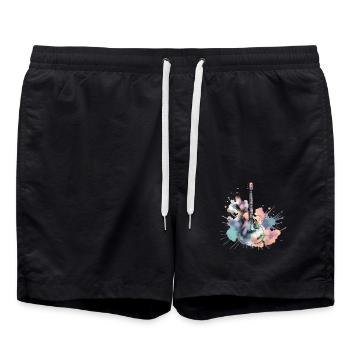Guitar Musician Music - Swim Trunks - black - Front - AI Model Male 185 light (185cm)