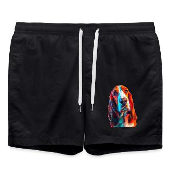 Basset - Badeshorts - Schwarz - Vorne - AI Model Male 185 light (185cm)