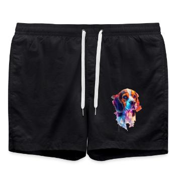 Beagle - Badeshorts - Schwarz - Vorne - AI Model Male 185 light (185cm)