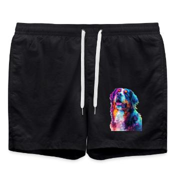 Berner Sennenhund - Badeshorts - Schwarz - Vorne - AI Model Male 185 light (185cm)