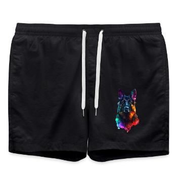 Deutscher Schäferhund - Badeshorts - Schwarz - Vorne - AI Model Male 185 light (185cm)