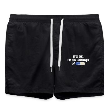 It's Ok, I'm On 500mgs Of Fukitol Humorous - Swim Trunks - black - Front - AI Model Male 185 light (185cm)