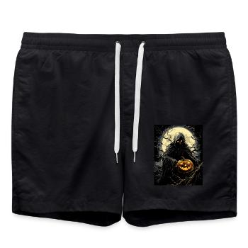 Halloween Gift Women Pumpkin Men Kids - Swim Trunks - black - Front - AI Model Male 185 light (185cm)