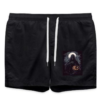Halloween Gift Women Pumpkin Men Kids - Swim Trunks - black - Front - AI Model Male 185 light (185cm)