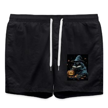 Halloween Gift Women Pumpkin Men Kids - Swim Trunks - black - Front - AI Model Male 185 light (185cm)
