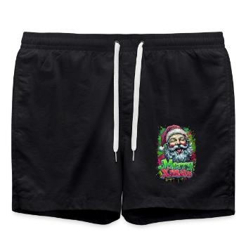 Merry Xmas Funny Santa - Swim Trunks - black - Front - AI Model Male 185 light (185cm)