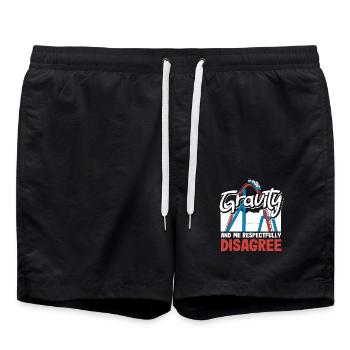 Roller coaster and I disagree disrespectfully - Swim Trunks - black - Front - AI Model Male 185 light (185cm)